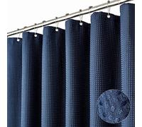 Dynamene Tenda da doccia lunga 198,1 cm, in tessuto resistente, per bagno, hotel, spa, lussuoso, con 12 ganci in plastica, 72 x 78, blu navy