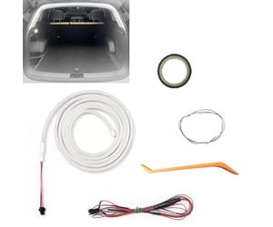 Dynamic Flowing Car Trunk Light Strip, 2025 Upgrade Flexible Universal Trunk Led Light Strip, Waterproof Hood Dynamic Atmosphere Lights for Cars Suvs Trucks (White,Half circle 2 m/6.6ft)