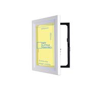 Dynamic Frames My Little DaVinci Cornice A4 Bianca in Legno, Modello con Apertura Frontale e Spazio fino a 50 Fogli, Supporto da Parete per Disegni Bambini, Immagini, Arredo Casa