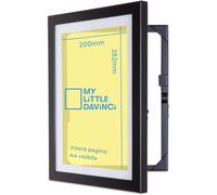 Dynamic Frames My Little DaVinci Cornice A4 Nera in Legno, Modello con Apertura Frontale e Spazio fino a 50 Fogli, Supporto da Parete per Disegni Bambini, Immagini, Arredo Casa