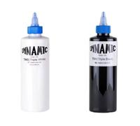 Dynamic Inchiostro Triple Black, + triple white 240ml, Made in USA set da 2 pezzi