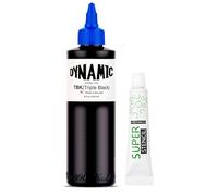 Dynamic Ink - Inchiostro nero per tatuaggio Triple Black, 240 ml, nero intenso e duraturo + stencil da 5 g incluso, inchiostro per tatuaggi nero, originale, prodotto negli Stati Uniti (Triple Black