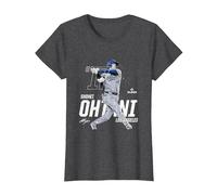 Dynamic Pose Shohei Ohtani Los Angeles Baseball MLBPA Maglietta, Donna, Grigio Scuro, L