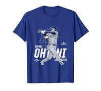 Dynamic Pose Shohei Ohtani Los Angeles Baseball MLBPA Maglietta, Uomo, Blu Reale, S