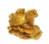 DyNamic Resina Statua Decorazione Feng Shui Tartaruga Drago Tartaruga Oro Moneta D'Argento Ricchezza Figura