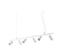 Lampadario Moderna Dynamite Metallo Bianco 6 Luci Gu10 7W 3000K Luce Calda