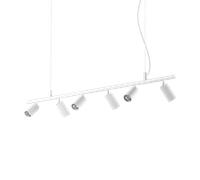 Lampadario Moderna Dynamite Metallo Bianco 6 Luci Gu10 7W 3000K Luce Calda