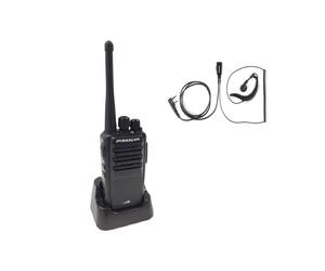 Dynascan L88 + Auricolare con gancio per Kenwood Walkie talkie senza licenza PMR446 a 8 canali, robusto, selettore a pulsante con auricolare con