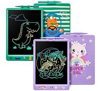 DYNASONIC (Confezione 2 tavole) Tavoletta di scrittura LCD a colori da 10 pollici per bambini. Lavagna magnetica per disegnare. Giocattolo educativo. Regalo per bambini