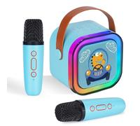 DYNASONIC A29. Karaoke con due microfoni. Altoparlante Bluetooth Karaoke per bambino Giochi elettronici per bambino da 3 a 15 anni (Dinosauro)