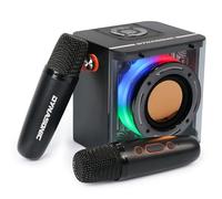 DYNASONIC B52. Karaoke con due microfoni. Altoparlante Bluetooth Karaoke per bambini. Giocattolo elettronico per bambini (Nero)