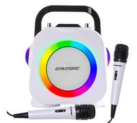DYNASONIC Cassa Bluetooth senza fili con luci LED. Macchina per karaoke portatile con due microfoni. Regalo originale. Altoparlante (Dk-201 nero)