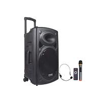 Dynasonic Dynapro Impianto Audio Portatile Cassa Attiva 15", Altoparlante Potente, Ingressi Usb Sd Mp3, Radio Fm, Nero (Dynapro 15)