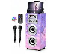 DYNASONIC Microfono Karaoke, Regalo per Bambini, Giocattolo per Bambini e Ragazzi, Regali Bambini, Giocattoli per Bambino e Bambina con Microfono Modello (025-18 LIGHTS)