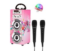 DYNASONIC Microfono Karaoke, Regalo per Bambini, Giocattolo per Bambini e Ragazzi, Regali Bambini, Giocattoli per Bambino e Bambina con Microfono Modello (025-10 LIGHTS)