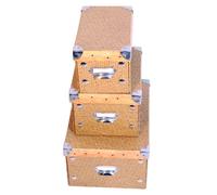 DynaSun FC1299KBS Set Scatole Rettangolare Porta Oggetti, Cartone, Marrone, 3 Pezzi