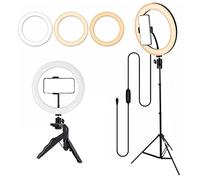 DynaSun Kit MY260 26cm Ring Led Dimmerabile USB Supporto Tavolo e Cavalletto Stativo 220 cm per TikToc Youtube Photo Studio Makeup Selfie