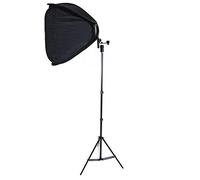 DynaSun Kit SB1009 80x80cm XXL Softbox Quadrangolare Pieghevole Portatile Professionale EasyFolder con Cavalletto Stativo W803 220cm con Slitta Hot shoe per Flash