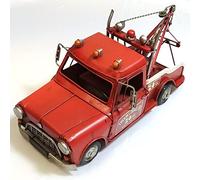 DynaSun Modellino Pickup Carroattrezzi Camion d’Epoca Vintage in Metallo, da Collezione in Stile Retro Antico in Scala con Lunghezza 31 cm