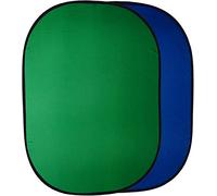 DynaSun RE2010 Chromakey Fondale Background Pieghevole Doubleface Professionale con Borsa da Trasporto, 150x200cm, Blu/Verde