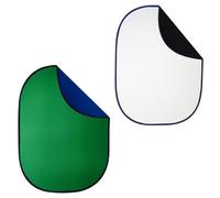 Kit 2x Fondale Background DynaSun RE2010 Bianco/Nero Blu/Verde Chromakey 150x200