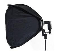 DynaSun SB1009 Softbox Bank Quadrangolare Pieghevole, EasyFolder con Slitta Standard Hot Shoe per Flash a Slitta, 60x60cm XL, Nero