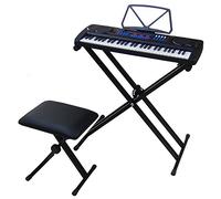DynaSun - Tastiera per arrangiamento E-Piano, Sintetizzatore 61 tasti con schermo LCD Midi Porta spartito, MK4500+X2+CH