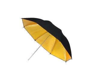 DynaSun UR02GB Ombrello Professionale da Studio Riflettente, 84 cm, Oro/Nero