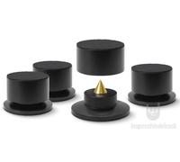 DYNAVOX - 4 piedini Hi-End neri | alluminio/ottone + gomma | set 64kg reg. 3mm