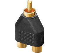 Dynavox Adattatore RCA placcato oro, 2 x connettori su 1 x maschio, nero
