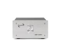 Dynavox, AMP-S MKII, commutatore per amplificatori e casse con alloggiamento in metallo, per amplificatori stereo e surround, collegamento tramite spina a banana o connettore a morsetto, argento