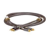 Dynavox Black Line - Cavo RCA stereo, con schermatura multipla, in rame ad alta purezza, connettori placcati in oro 24 K, 1,5 m