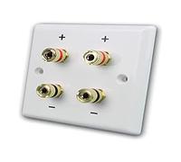 DYNAVOX 206438 - Pannello di collegamento a parete LS, 4 prese a banana