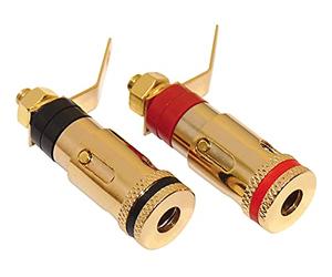 Dynavox Boccole da incasso per banana, 2 x rosse, 2 x nero