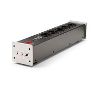 Dynavox filtro di rete HiFi X2000, multipresa con 5 prese, con spia LED per il corretto allineamento di fase e funzione Master-Slave, argento