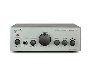 Dynavox CS-PA1 MK II Mini amplificatore stereo, controllo dei toni per bassi e alti, connettore da 6,3 mm per cuffie, argento