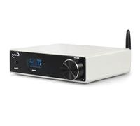 Dynavox DA-200 amplificatore Hi-Fi compatto in con Bluetooth 5.0, USB-DAC, ingressi ottico e coassiale, uscita subwoofer, chassis in alluminio, per audio PC e streaming musicale, bianco
