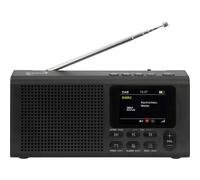 Dynavox DBT200 radio portatile digitale DAB+/FM, ideale come radio da cucina/bagno/ufficio/officina, sveglia, BT, display TFT, funzionamento a rete o a batteria, ingresso cuffie da 3,5 mm, nero
