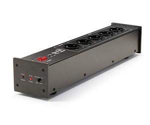 Dynavox filtro di rete HiFi X2000, multipresa con 5 prese, con spia LED per il corretto allineamento di fase e funzione Master-Slave, nero