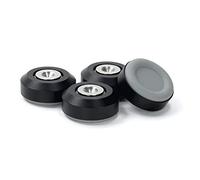 Dynavox Highend Dual-Absorber set di 4 unità, disaccoppiatori in alluminio con due ammortizzatori in silicone, supporto in acciaio inossidabile per altoparlanti e rack, nero
