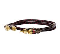 Dynavox Perfect Sound cavo stereo RCA, contatti placcati in oro, adatto per dispositivi audio con connettori RCA come amplificatori, lettori CD, ricevitori AV, colore nero/rosso, lunghezza 0,75 m