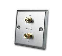 Dynavox Ls-Wand-Anschlußblende Acciaio Spazzolato, 2 Boccole a Banana 050005