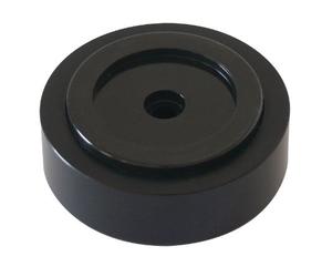 Dynavox Piedini in alluminio per dispositivi HiFi - set di 4 unità, lucidati, inclusi 2 ammortizzatori in gomma per piedino, Ø 50 mm, foro M5, smorzamento delle vibrazioni, nero