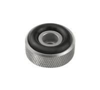 Dynavox Piedini per dispositivi con zigrinatura Mini in alluminio, per dispositivi HiFi come altoparlanti, amplificatori e giradischi, colore argento, set da 4