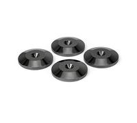 Dynavox Spike - Set di 4 rondelle per casse e dispositivi per altoparlanti, protezione dai graffi sul pavimento o sul ripiano HiFi, colore: Nero