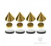 DYNAVOX - Spikes Hi-Fi in Acciaio OTTONE x4 Regolabili 22-24 mm per Diffusori c