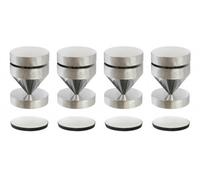 Dynavox Sub-Watt-Absorber, set da 4, piedini disaccoppianti regolabili in altezza per dispositivi HiFi e diffusori, con rondelle, cromati