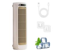 Dyneata Cooling Ace, 2025 Risparmio Energetico Opdgea Cooling Ace, ventola di raffreddamento silenziosa, 3 velocità e touch screen a LED, ricaricabile, batteria a lunga durata di 24 ore (Beige)