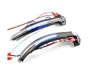 DYOG 2 Pz Per A4 B9 Per Quattro 2017 Up Luci Specchietti Laterali Indicatore Lampeggiante Lampeggiatore Dinamico LED Indicatori Di Direzione lampada di ripetizione laterale(Blue-Yellow)