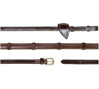 Dy'on D-Collection - Redini in Gomma da 1/2'' (13 mm) con 7 Tacche in Pelle, Full - Marrone